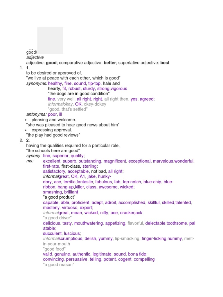 Understanding the Adjective 