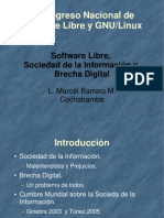 (CNSL Bolivia 2005) Software Libre, Sociedad de La Informacion y Brecha Digital