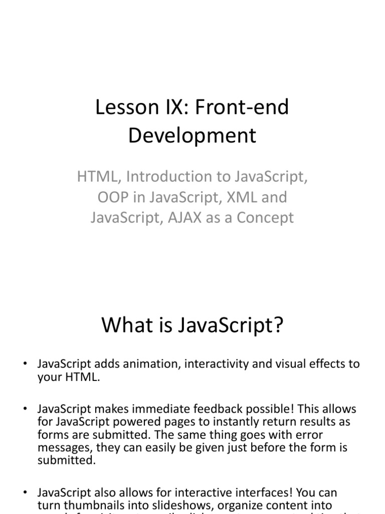 Presentation Regarding Front End Web Development in Powerpoint | PDF ...