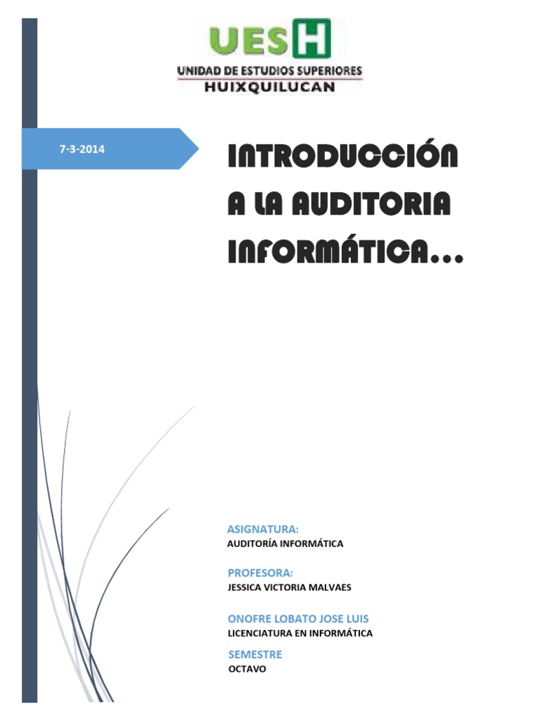 Introducción a la Auditoria Informática Auditoría