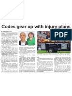 Codes gear up with injury plans (The Star, April 9, 2014)