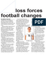 Team loss forces football changes (The Star, March 26, 2014)