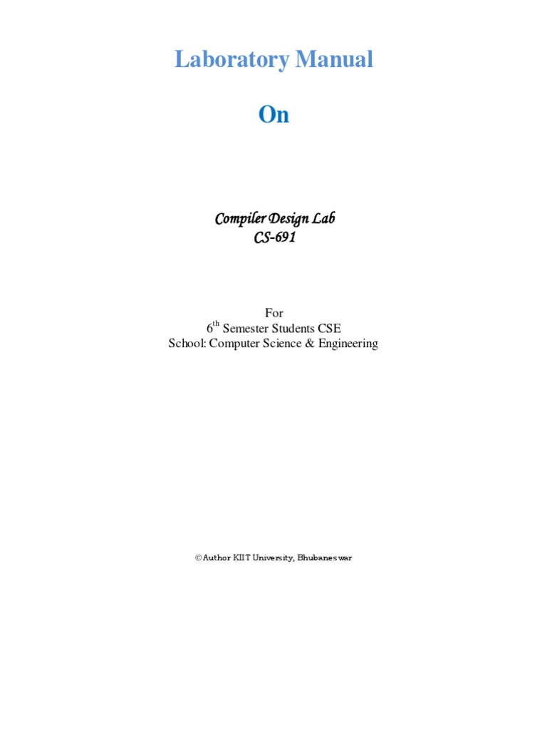 Compiler Design LAB MANUAL PDF Parsing Compiler