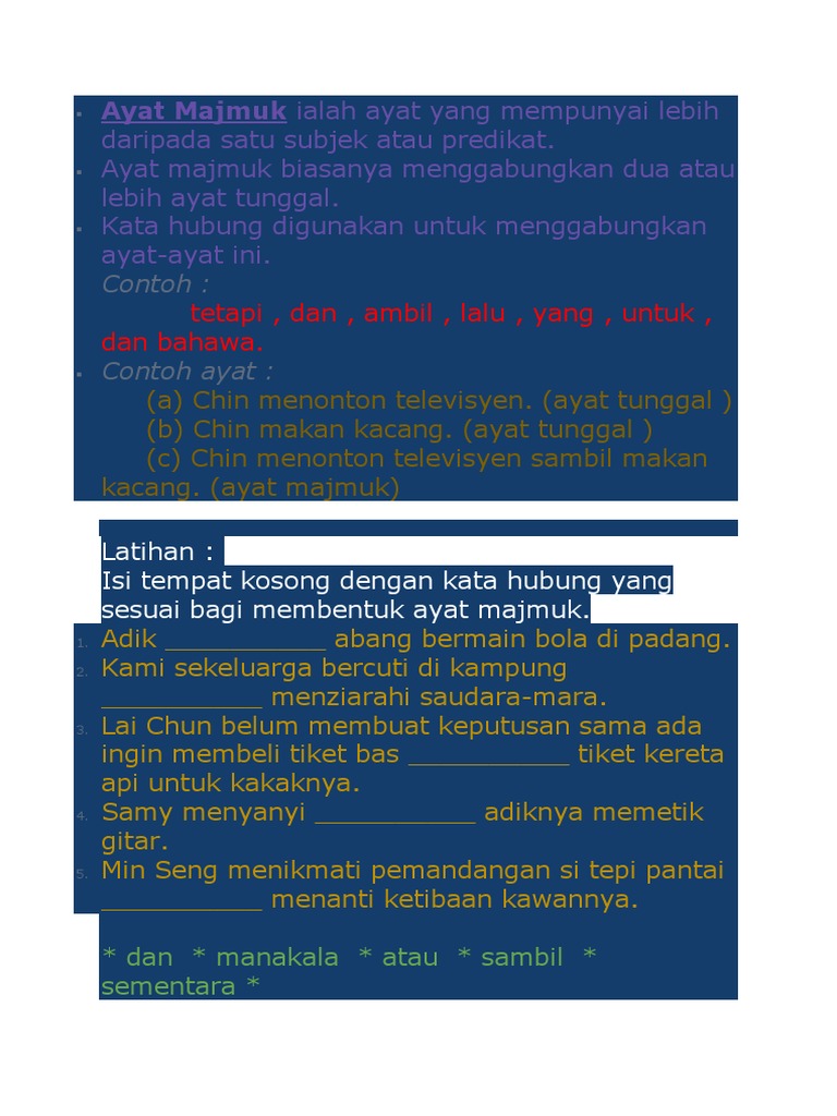 Ayat Majmuk Manakala