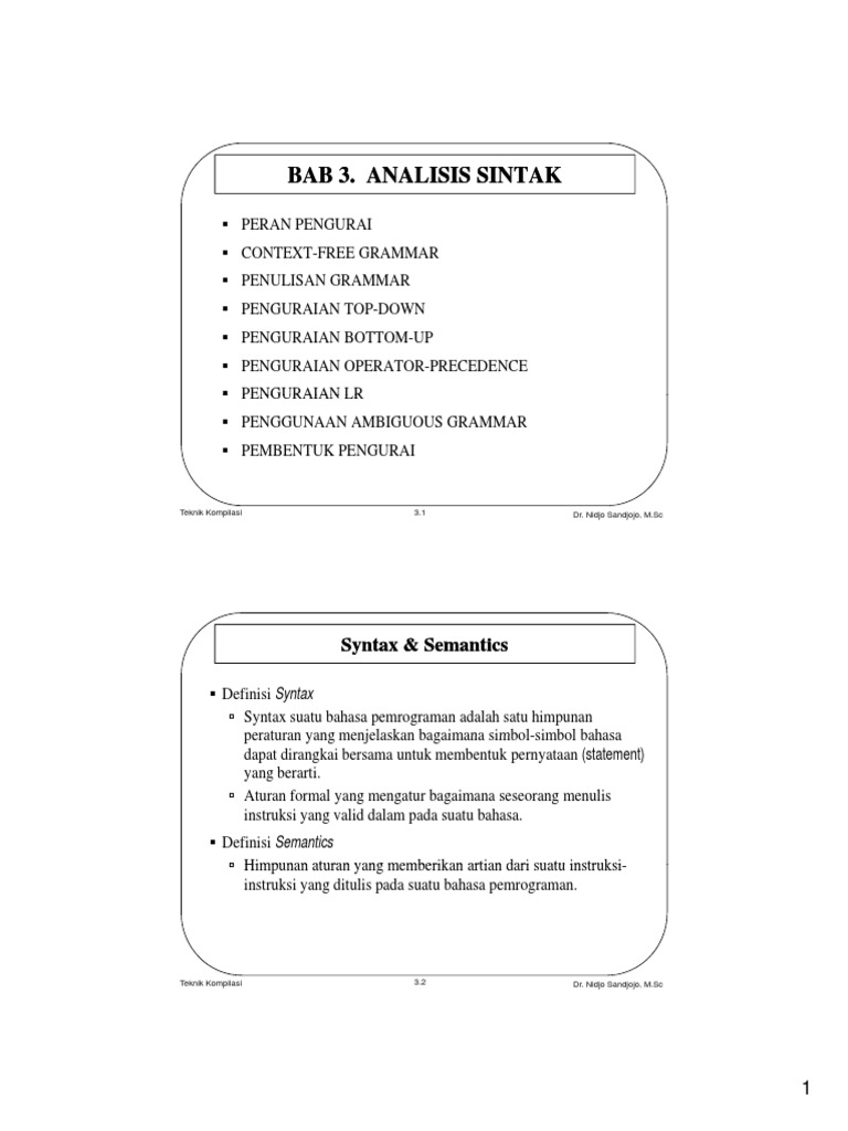 Analisis Sintak & Pengurai | PDF | Komputer