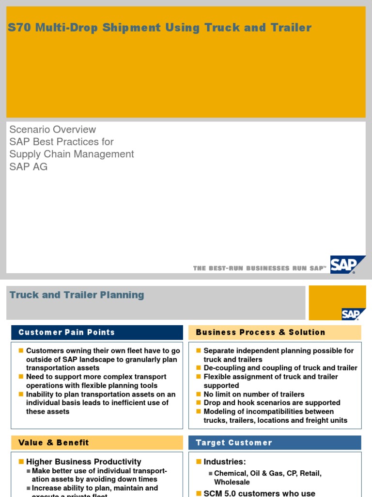 Multi-Drop Shipment Planning in SAP | PDF