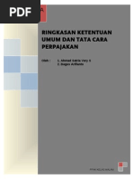 Download Ringkasan Ketentuan Umum Dan Tata Cara Perpajakan by Veryde Verez SN218964391 doc pdf