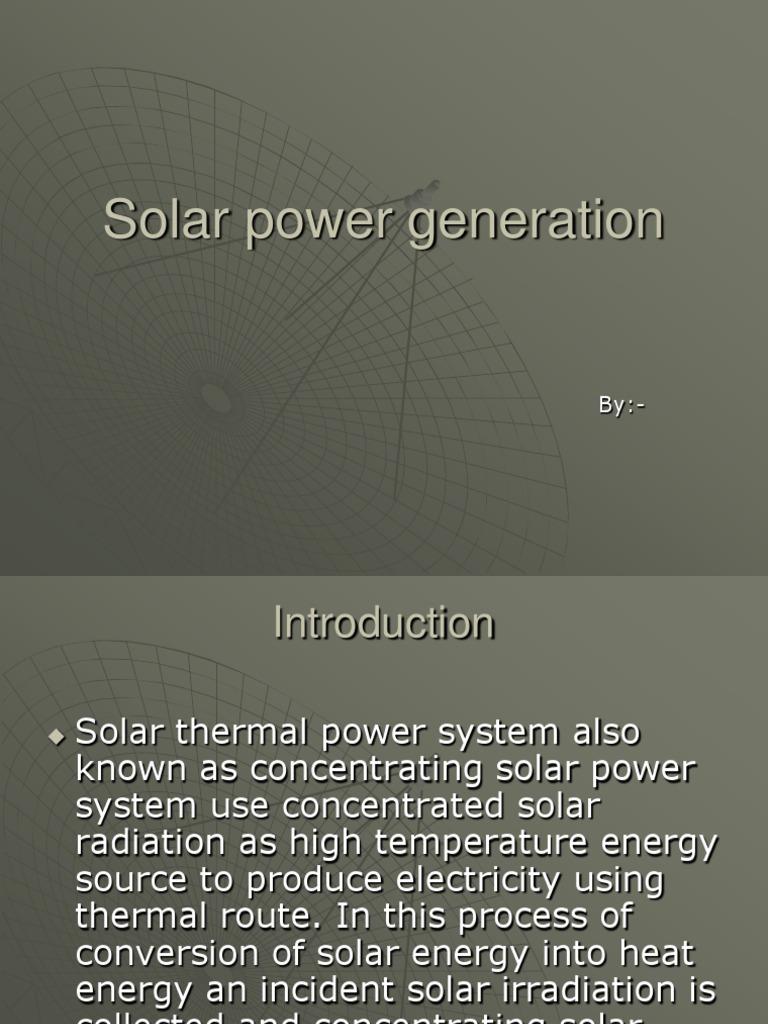Solar Thermal Power Generation Systems | PDF | Solar Energy | Power Station