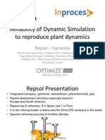 Reliability of Dynamic Simulation to Reproduce Plant Dynamics