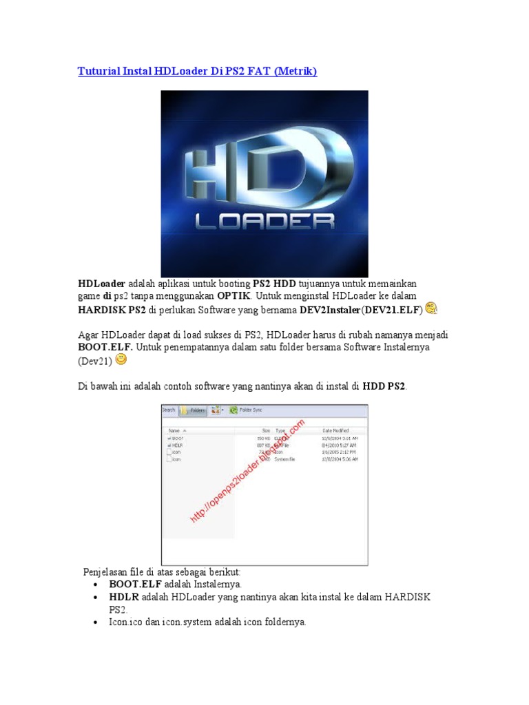 Instalasi HDLoader di PS2 FAT | PDF