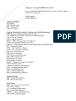 CFA Program - Acronym Guidelines For Level I