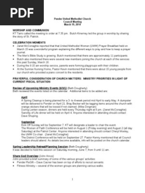 Council Meeting Minutes 03-19-14