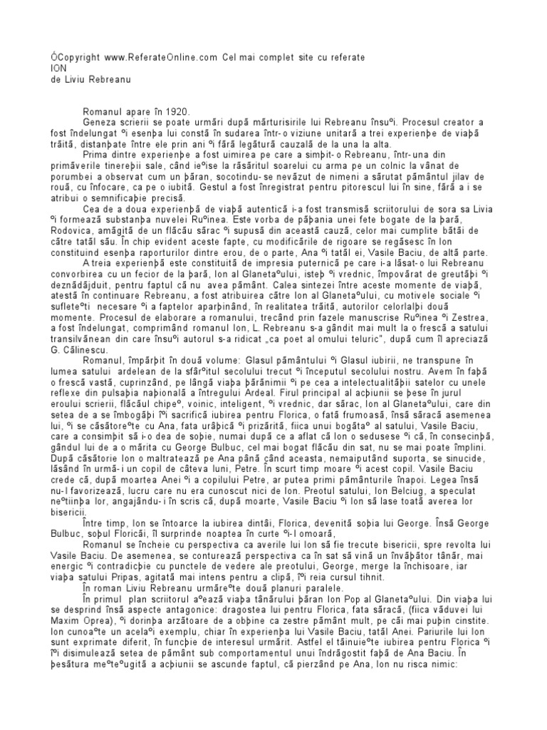 Liviu Rebreanu Ion | PDF