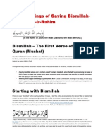 Benefits of Saying Bismillahir-Rahman-ir-Rahim
