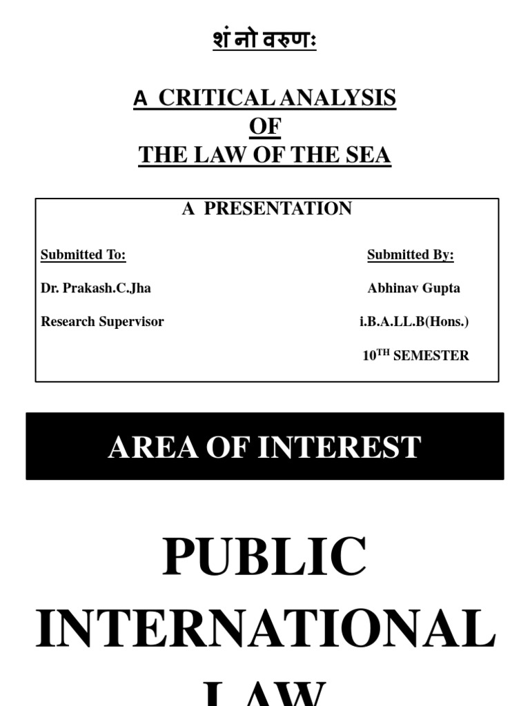 Critical Analysis Of International Law Of The Sea Pdf Territorial