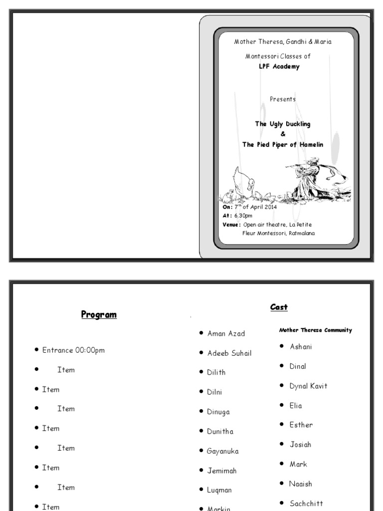 LPF Academy Kids' Theatre Night | PDF | Wellness
