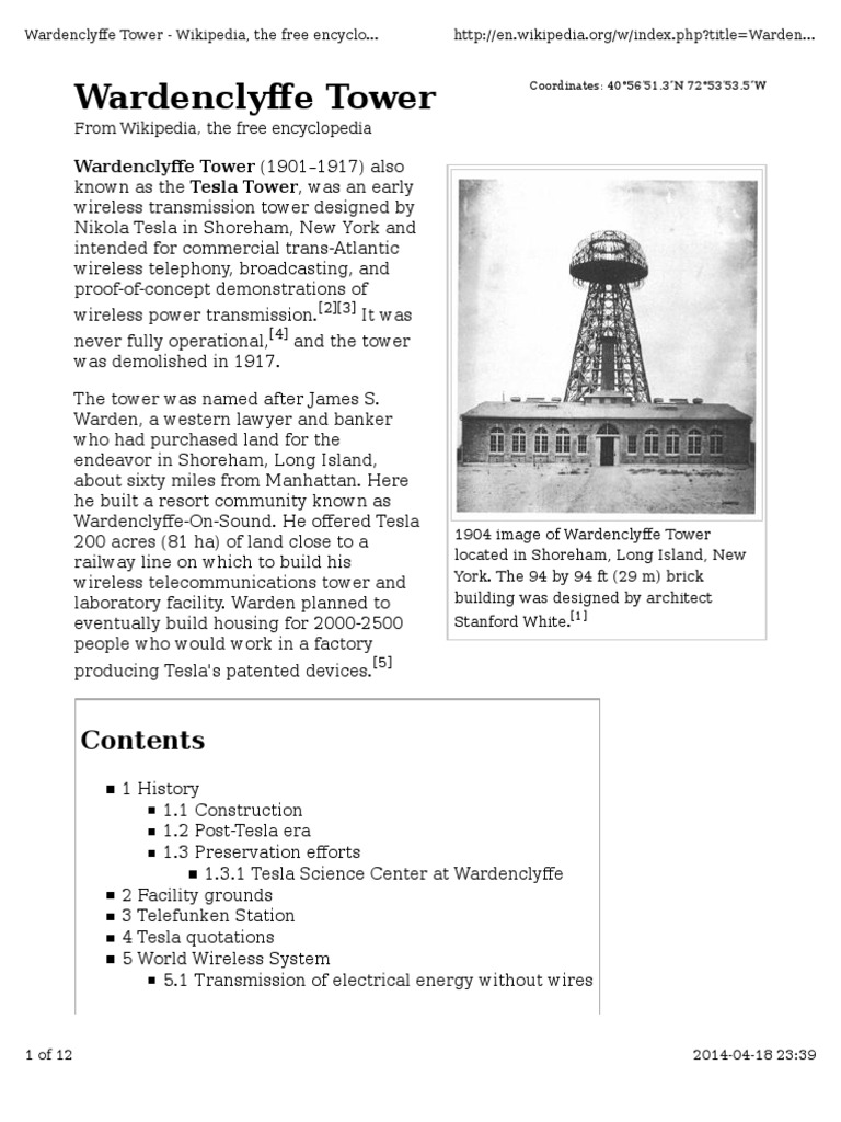 Wardenclyffe Tower Nikola Tesla Electrical Engineering