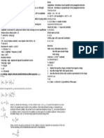 PHY102, Study Sheet, Cheat Sheet, Equations