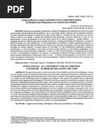Inteligência como constructo e como processo - pesquisas ao longo do tempo