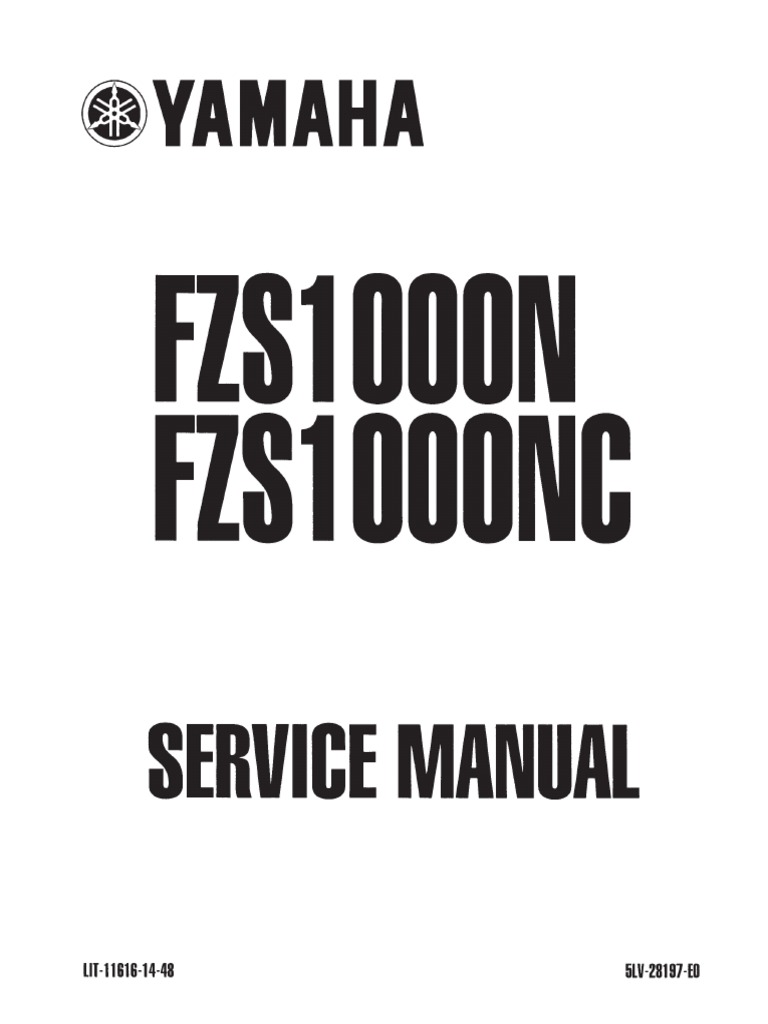 2001-2002 Yamaha Fz-1 Service Repair Workshop Manual Download