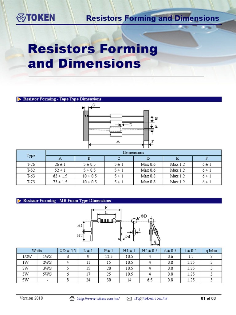 Resistor Forming Dimensions | PDF | Technology & Engineering