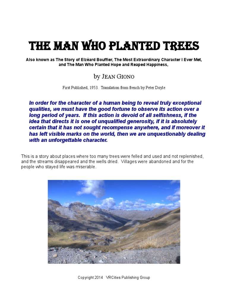 The Man Who Planted Trees PDF Horticulture And Gardening Agriculture