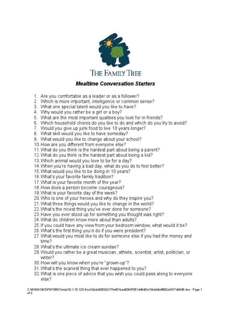 387 - Conversation Starters (Top 50) | PDF