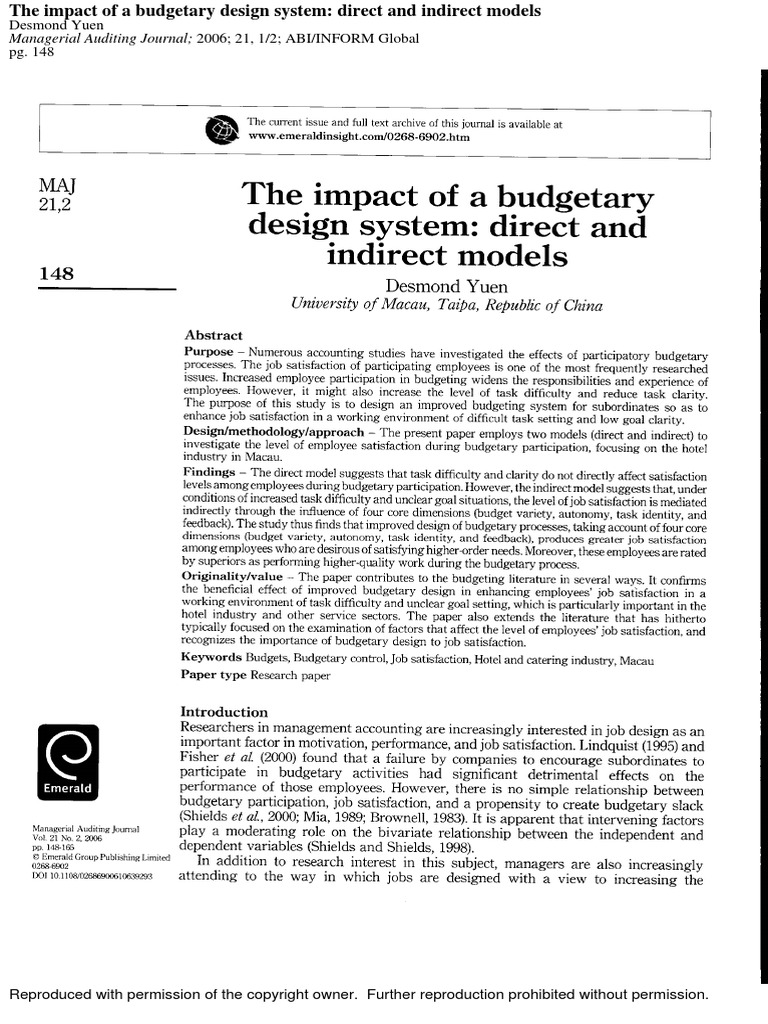 Budgetary Design System Impact Analysis | PDF | Finance & Money Management