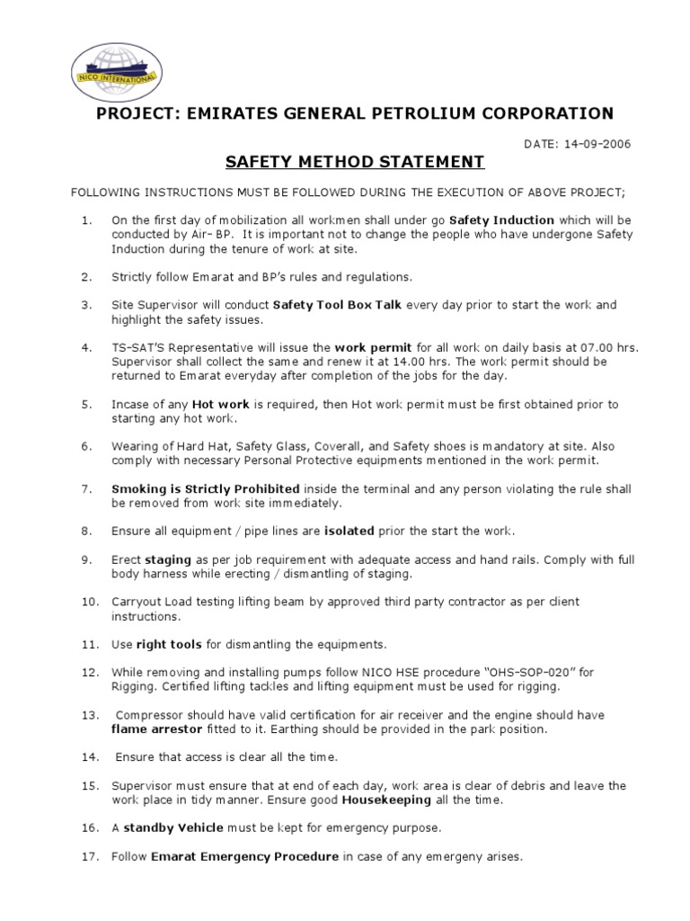 Safety Protocols for Dubai Petrol Pump | PDF