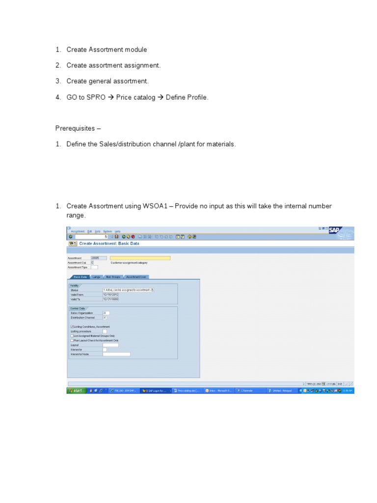 SAP Assortment and Price Catalog Setup | PDF | Computers