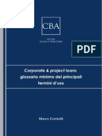 Corporate and Project Loans: Glossario Minimo Dei Principali Termini D'uso