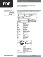 Installation and Maintenance Instructions Ball Valves, Fully Welded