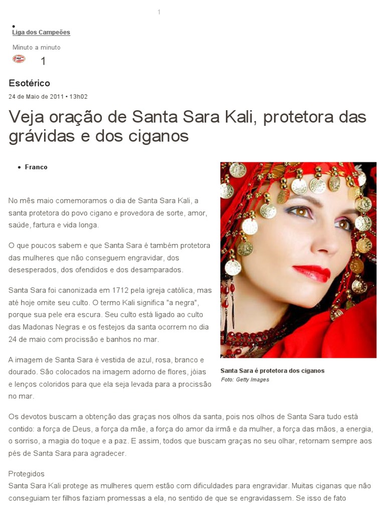 Veja Oracao De Santa Sara Kali Protetora Das Gravidas E Dos Ciganos Terra Brasil Santo Religiao E Crenca