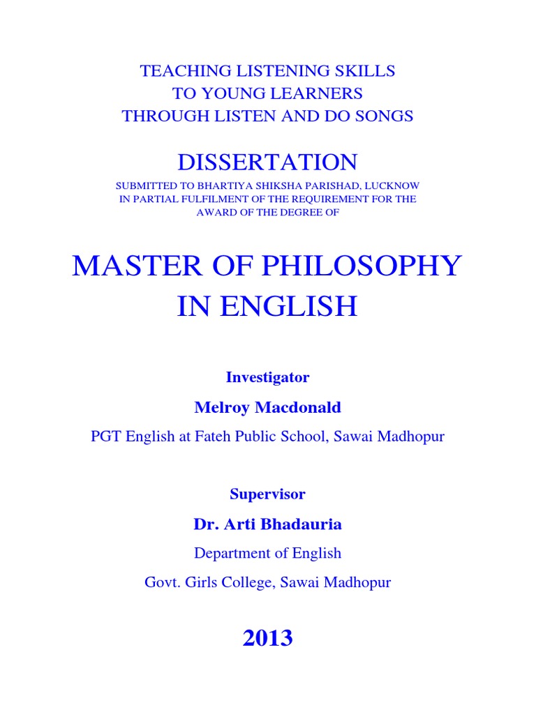 Certificate M.phil and Cover Page | PDF