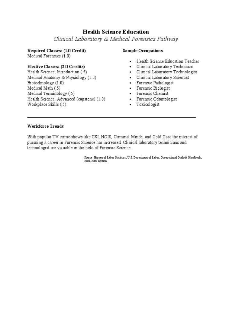 Health Science Education Pathway Overview | PDF | Self-Improvement