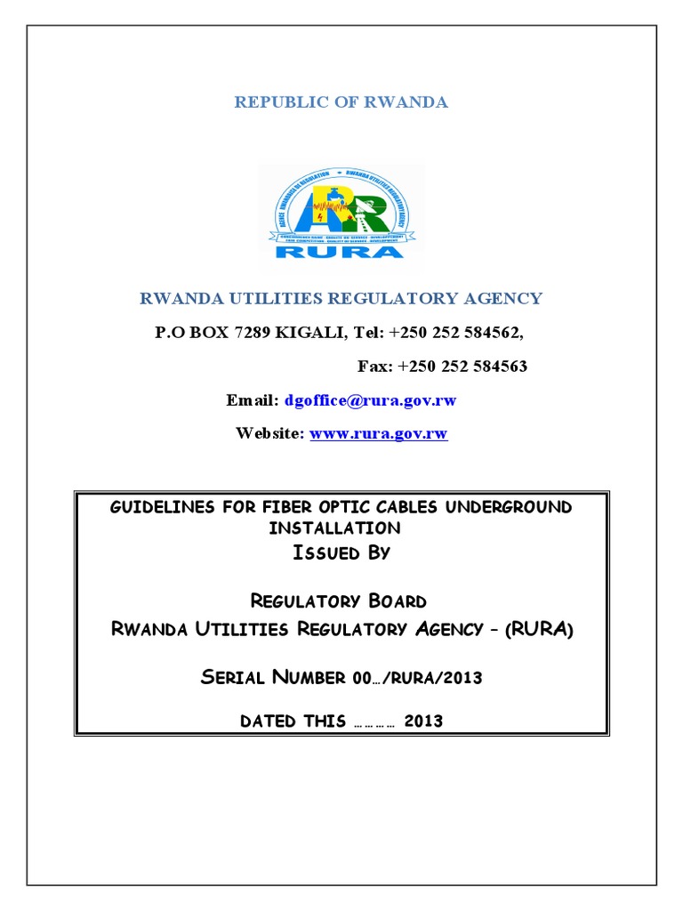 Guidelines Fiber Optic Cables Underground Installation PDF Cable