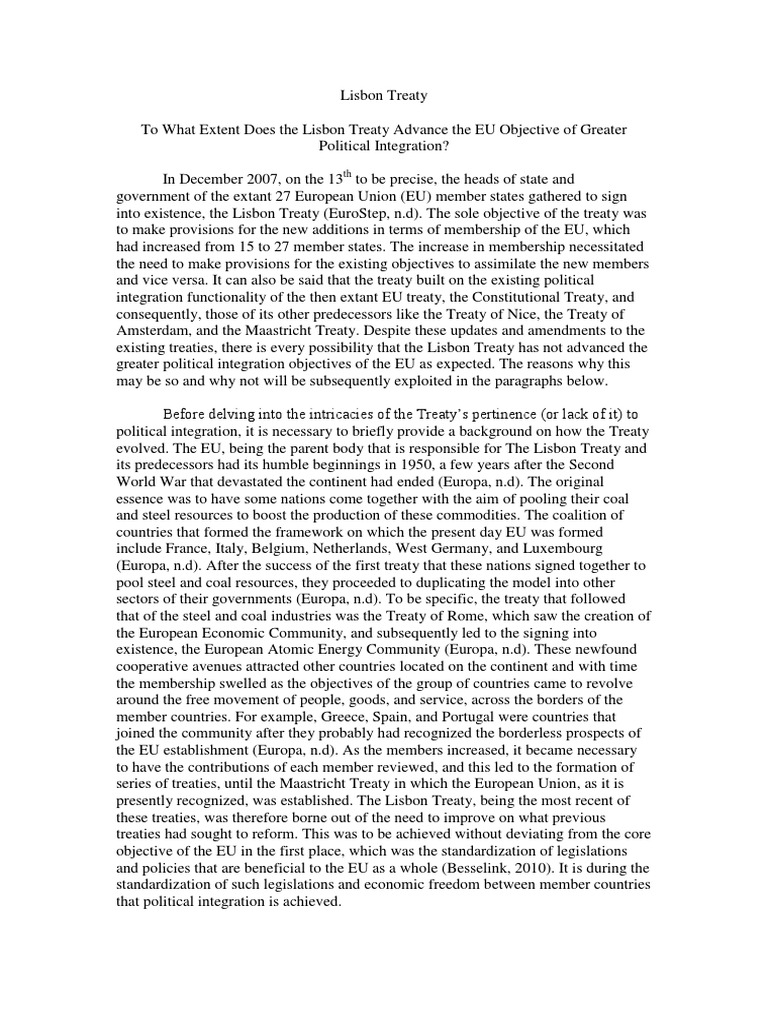 Criticism of the lisbon treaty picture