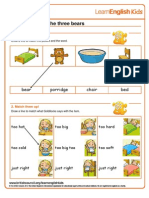 Stories Goldilocks and The Three Bears Worksheet