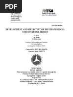 DEVELOPMENT AND FIELD TEST OF PSYCHOPHYSICAL TESTS FOR DWI ARREST