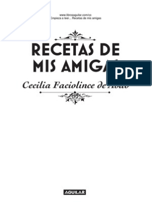 Primeras Paginas Recetas Mis Amigas | PDF