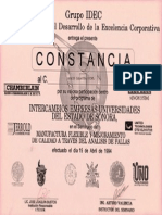 Constancia de Participación: Manufactura Flexible y Mejoramiento de Calidad A Través Del Análisis de Fallas.