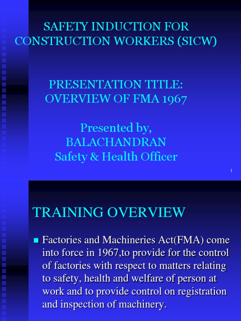 Overview of FMA 1967 Safety Wellness