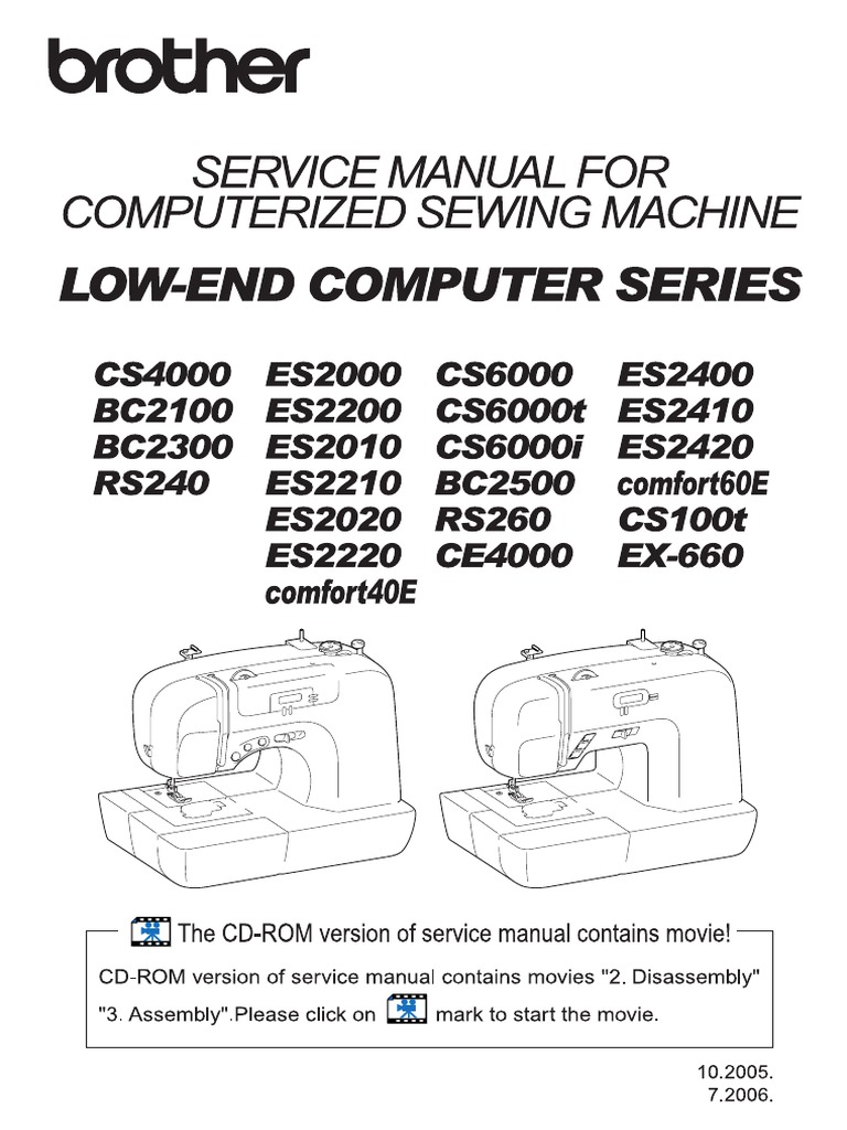 SM_ES2000_EX660_CE4000_CS6000i Sewing Machine Belt (Mechanical)