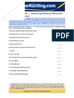 Printable Writingsentences Improvingsentencestructure Es