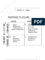 Response To Volume Fixed Variable: 1. Volume 'V' Control 'V' Costs