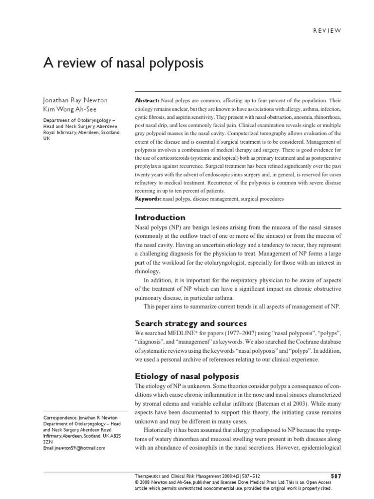 Nasal Polyp PDF Corticosteroid Surgery
