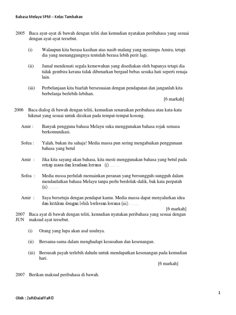 Latihan Peribahasa Pdf