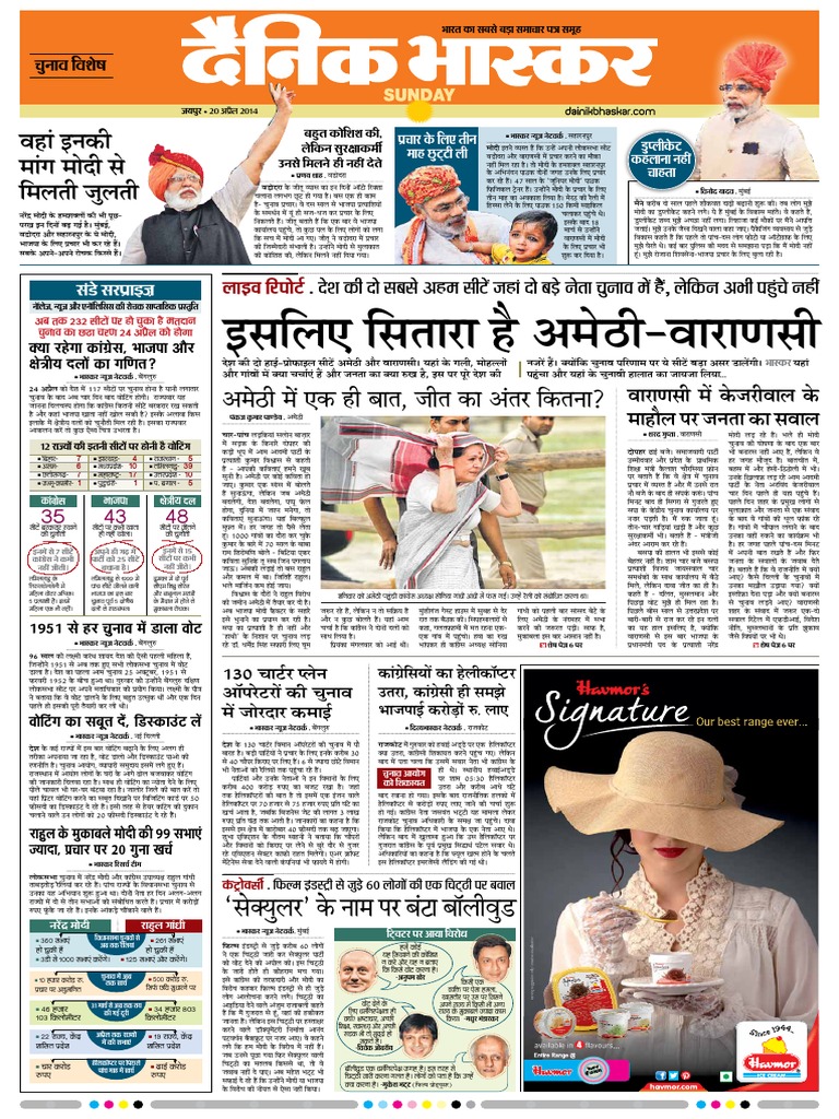 Danik Bhaskar Jaipur 04-20-2014 | PDF | Latin Script