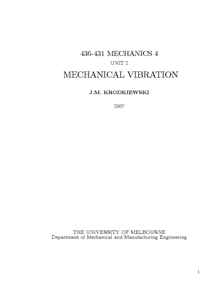 Y.K Mechanical Vibrations ميكا 71 | PDF | Normal Mode | Force