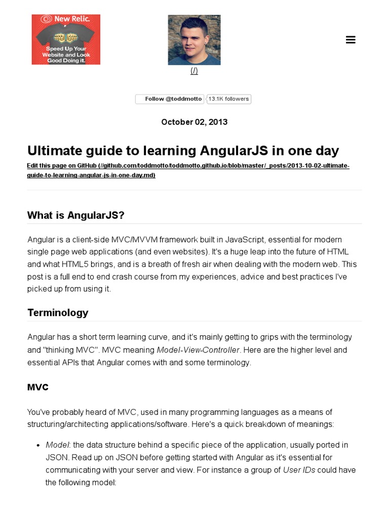 Ultimate Guide To Learning AngularJS in One Day | PDF | Angular Js ...